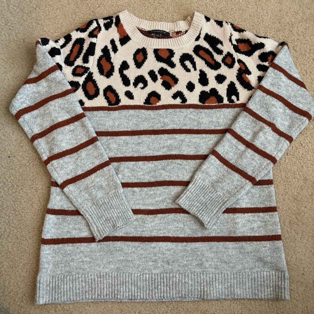 Staccato Leopard Striped Sweater